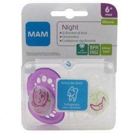 Mam Night 6m+ Succhietto Silicone 2 Pezzi