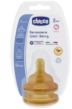 Chicco Tettarella Caucciù 2 Mesi+ Flusso Regolabile 2 Pezzi