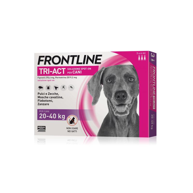 Frontline Tri-Act Cani Da 20 A 40 Kg 3 Pipette - Prezzo In Offerta