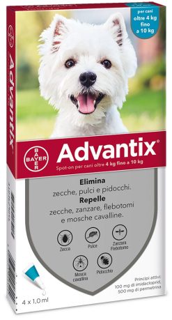 Advantix Spot On 4 Pipette Per Cani Da 4 A 10 Kg