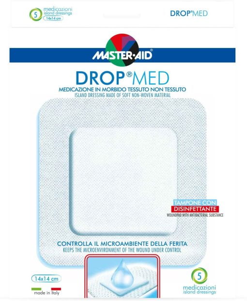 Master Aid Drop Med 14x14 cm 5 Medicazioni