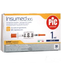 Pic Siringhe Insulina G30 8 mm 1 ml 30 Pezzi