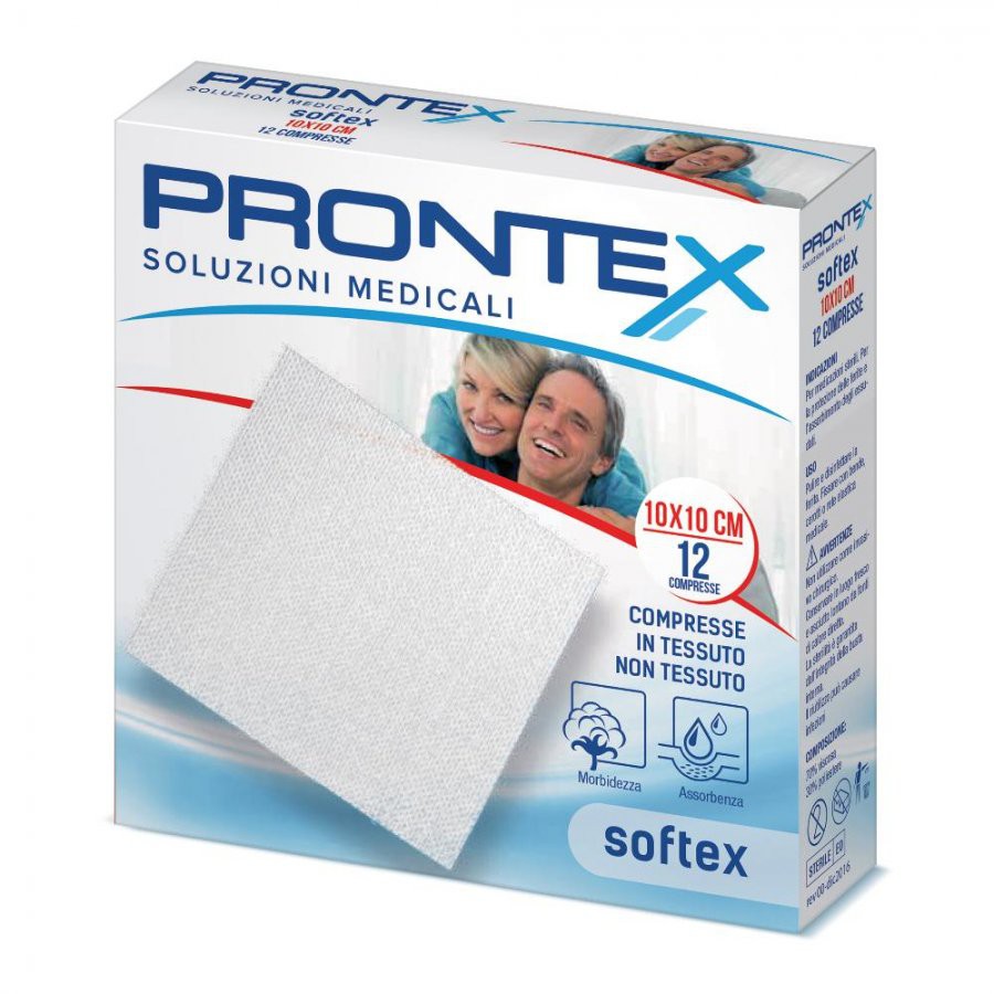 Prontex Softex Garza Tessuto Non Tessuto 10x10 Cm 12 Pezzi - Prezzo In  Offerta