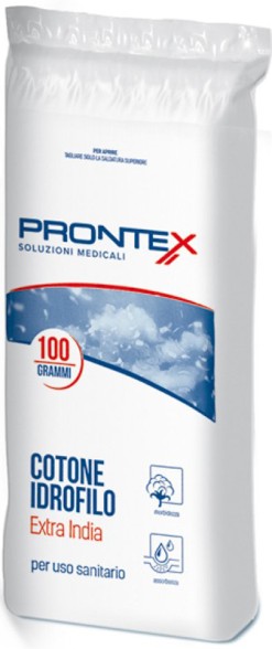 Prontex Cotone Idrofilo Extra India per Uso Sanitario e Cosmetico 100 g