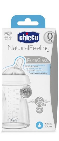 Chicco Natural Feeling Biberon Vetro 0 Mesi+ 250 ml