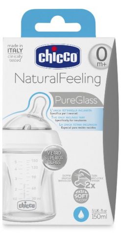 Chicco Natural Feeling Biberon Vetro 0 Mesi+ 150 ml