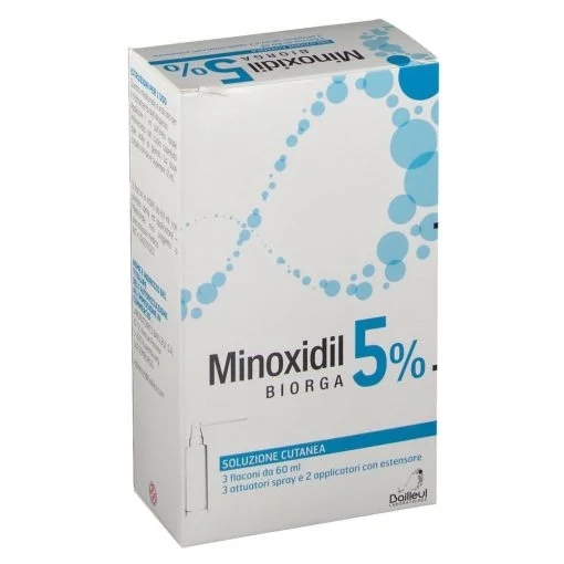 Minoxidil Biorga Soluzione 5% 3 Flaconi 60 ml