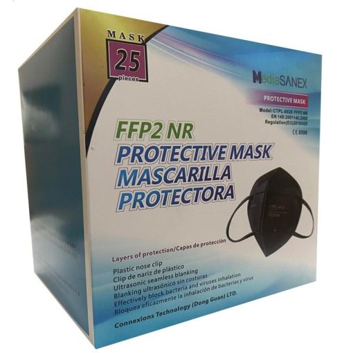 Mascherina Filtrante Ffp2 Colore Nero Certificate Ce 2834 25 Pezzi