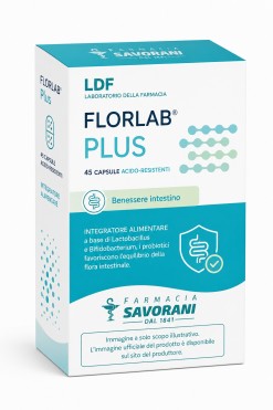 LDF FlorLab Plus Probiotici e Prebiotici per Equilibrio della Flora Intestinale 45 Capsule