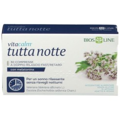 Vitacalm Tutta Notte con Melatonina Integratore Sonno 30 Compresse