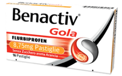 Benactiv Gola 8,75 mg 16 pastiglie Arancia senza zucchero