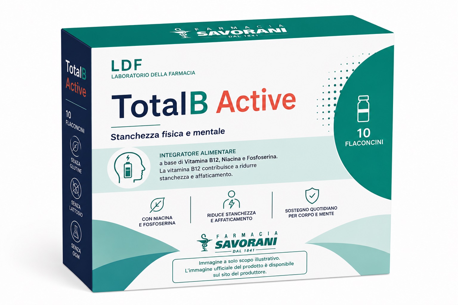 LDF TotalB Active Integratore con Vitamina B12, Niacina, Zinco e Fosfoserina 10 Flaconcini - LDF TotalB Active Integratore con Vitamina B12, Niacina, Zinco e Fosfoserina 10 Flaconcini