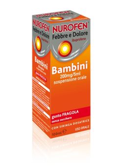 Nurofen Febbre E Dolore Orale Sosp 100 ml 200 mg/5 ml Fragola Senza Zucchero Con Siringa