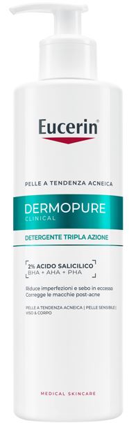 Eucerin Detergente Tripla Azione Gel Viso per Pelle Grassa e Acneica 400 ml
