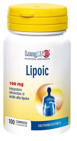 LongLife Lipoic 100 mg Acido Alfa Lipoico Antiossidante Energia Cellulare 100 Compresse