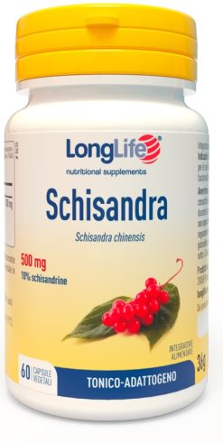 LongLife Schisandra Integratore Tonico Adattogeno Antiossidante Fegato 60 Capsule Vegane