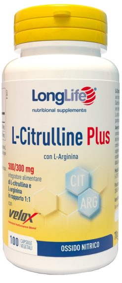 LongLife L-Citrulline Plus Aminoacidi Ossido Nitrico Energia e Performance 100 Capsule