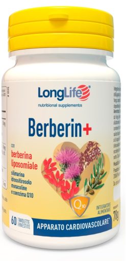 LongLife Berberin+ Integratore Colesterolo Metabolismo Cardiovascolare 60 Tavolette Vegane