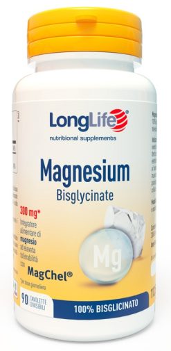 LongLife Magnesio Bisglicinato 300 mg Integratore Stanchezza Sistema Nervoso 90 Tavolette