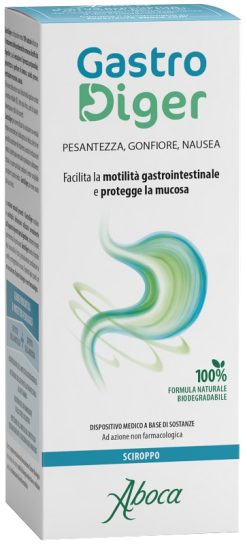 GastroDiger Dispositivo Medico Digestione Gonfiore Nausea Sciroppo Naturale 180 g