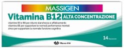 Massigen Vitamina B12 Alta Concentrazione 14 Flaconcini Energia e Sistema Nervoso