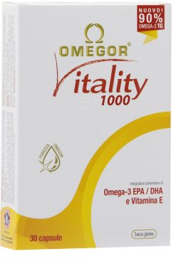 Omegor Vitality 1000 Omega 3 EPA DHA 30 Capsule Alta Concentrazione Trigliceridi