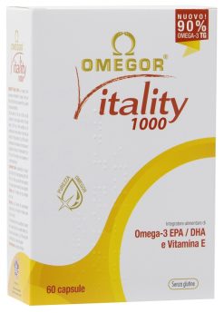 Omegor Vitality 1000 Omega 3 EPA DHA 60 Capsule Alta Concentrazione Trigliceridi