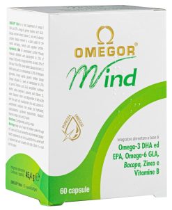 Omegor Mind Omega 3 DHA EPA Bacopa 60 Capsule Funzioni Cognitive Memoria