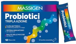 Massigen Probiotici Tripla Azione Fermenti Lattici 8 Miliardi 12 Stick