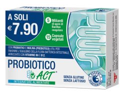Probiotico ACT Bacillus Coagulans 5 Miliardi Inulina Vitamine B 15 Capsule