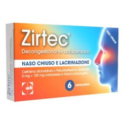 Zirtec Decongestionante Antistaminico 5 mg + 120 mg 6 Compresse a Rilascio Prolungato