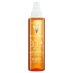 Vichy Capital Soleil Cell Protect Olio Invisibile SPF30 Viso Corpo Capelli 200 ml
