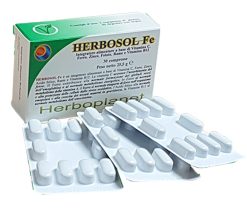HERBOSOL Fe Integratore Ferro Alta Assorbibilità Vitamina C B12 Acido Folico 30 Compresse