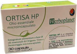 Ortisa Hp Oli Essenziali Capsule Gola e Vie Respiratorie Origano Timo 30 capsule