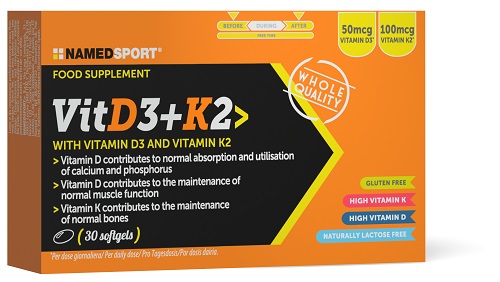 Named Sport VitD3+K2 Vitamina D3 e K2 Ossa Sistema Immunitario 30 Softgel - Named Sport VitD3+K2 Vitamina D3 e K2 Ossa Sistema Immunitario 30 Softgel