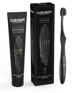 Curasept Luxury Whitening Toothpaste Black Lux Dentifricio Nero Sbiancante 75 ml + spazzolino