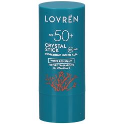 Lovrén Crystal Stick Solare SPF50+ Stick Trasparente Alta Protezione 9 g