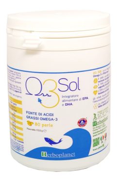 O3 Sol Integratore Omega 3 EPA DHA Funzione Cardiaca e Visiva 80 perle
