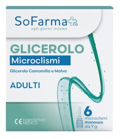 Glicerolo Microclismi Adulti 9 g con Camomilla e Malva 6 Microclismi Monouso