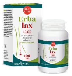 Erba Lax Forte Integratore per Regolarità Intestinale e Transito con Senna Cascara e Rabarbaro 100 Compresse