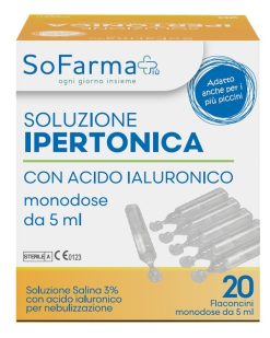 Soluzione Ipertonica 3% con Acido Ialuronico Sterile per Aerosol 20 Flaconcini da 5 ml
