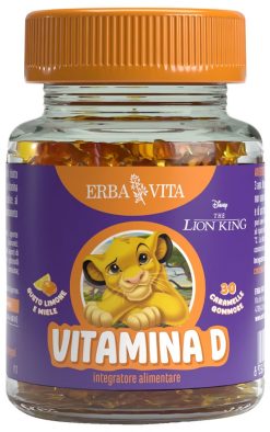 Erba Vita Disney Re Leone Vitamina D3 Integratore per Sistema Immunitario 30 Caramelle Gommose