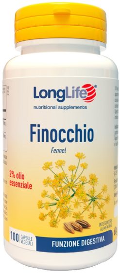 LongLife Finocchio Funzionalità Digestiva Eliminazione Gas e Regolare Motilità Intestinale 100 Capsule
