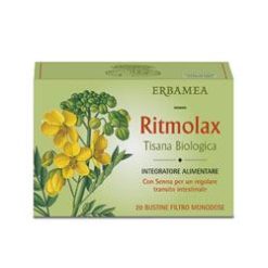 Erbamea Ritmolax Tisana Bio per Regolarità Intestinale con Senna Finocchio e Camomilla 20 Bustine Filtro