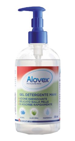 Alovex Protezione Mani Gel Detergente Igienizzante con Aloe Vera e Pantenolo 500 ml