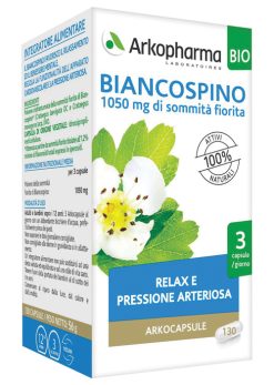 Arkopharma Biancospino Bio Integratore per Rilassamento e Benessere Cardiovascolare 130 Capsule