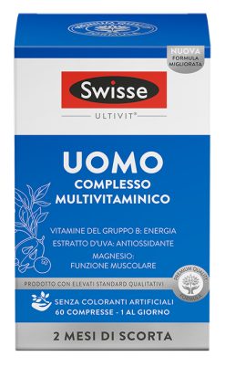 Swisse Uomo Complesso Multivitaminico con 13 Vitamine 10 Minerali e 3 Estratti Vegetali 60 Compresse