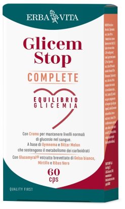 Glicem Stop Complete Integratore per Metabolismo dei Carboidrati e Controllo della Glicemia 30 Capsule