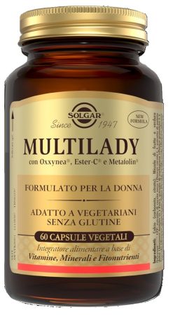 Multilady Multivitaminico Donna con Metafolin Ester-C Ferro e Mirtillo Rosso 60 Capsule Vegetali