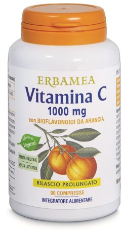 Erbamea Vitamina C e Bioflavonoidi da Arancia Supporto Sistema Immunitario 90 Compresse